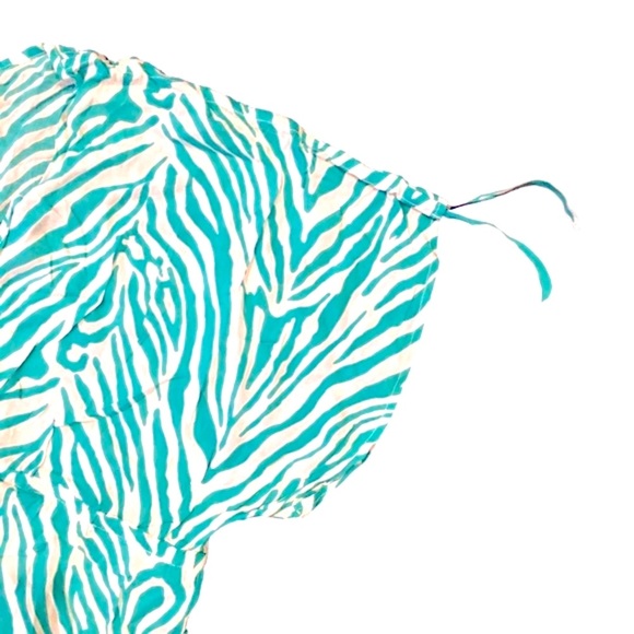 ViX Paula Hermanny Aqua Zebra Print Tunic Cover Up Size Large NWOT - Picture 2 of 10